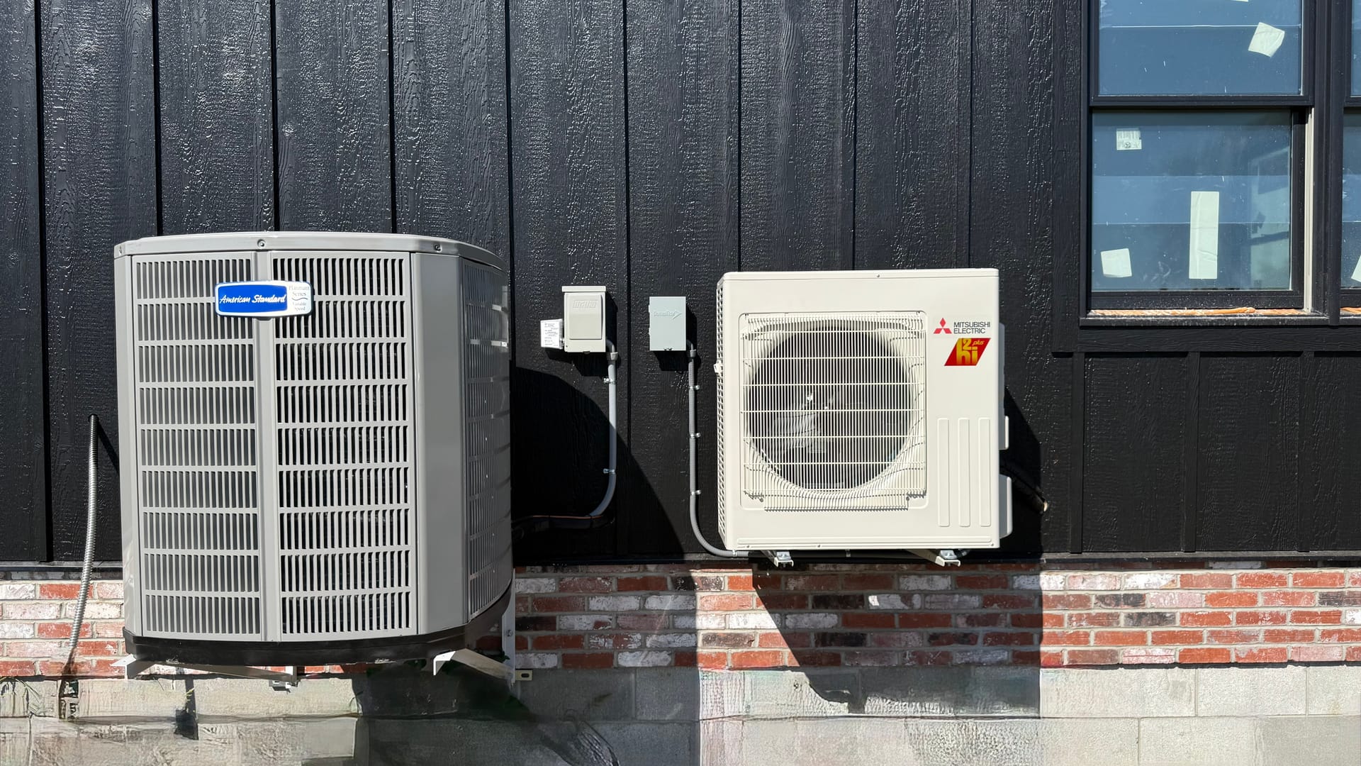 A new American Standard air conditioner and Mitsubishi mini-split installed by Legacy Heating & Air